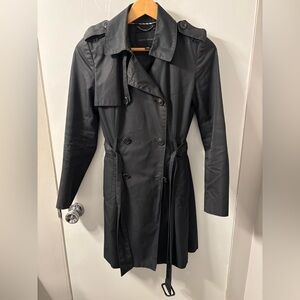 Banana Republic Classic Black Trench Coat Size XS